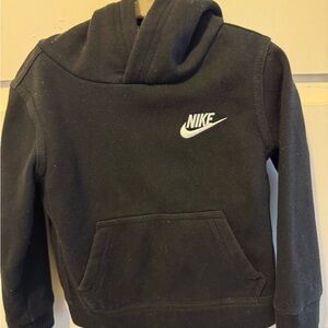 Nike Kids Black Hoodie with White Logo